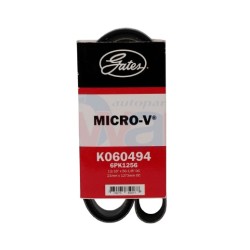 BANDA MICRO-V GATES RAV4 2.5L L4 2009-2017 KIA RIO 1.6L 2017-2020 ACCENT 1.6L 2017-2020,COLOR NEGRO,ANCHO 21MM LONGITUD  1256MM,