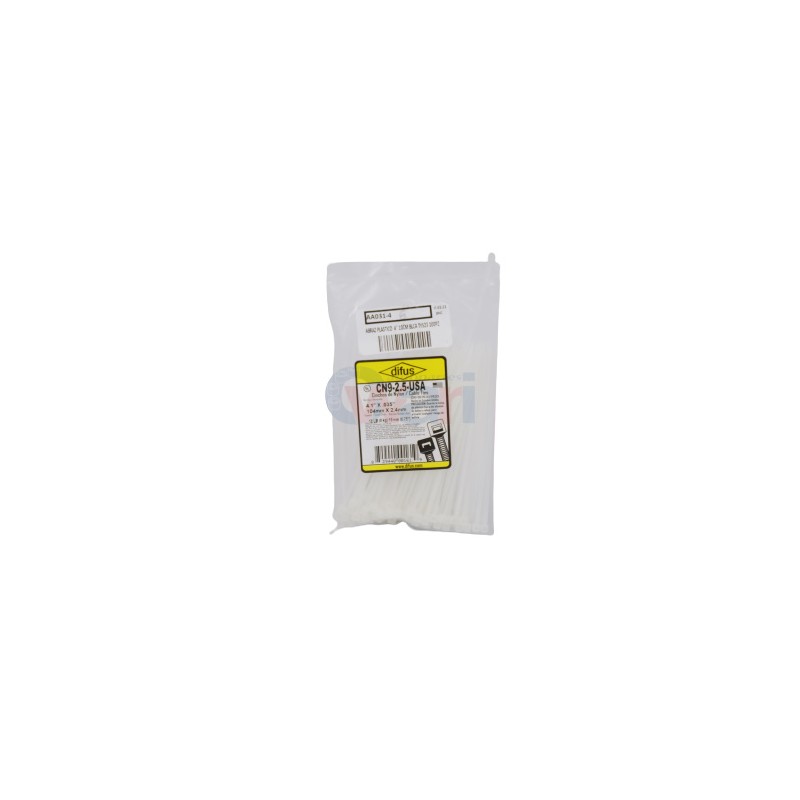 ABRAZADERA PLASTICO  4" 10CM BLCA TY523 100PZ,CINCHO DE PLASTICO